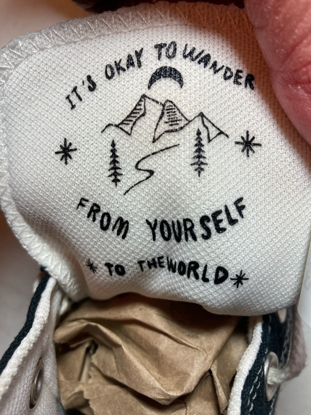 Converse Lug Heel High Tops It’s Okay to Wander Embroidery Floral Accents - Picture 6 of 10